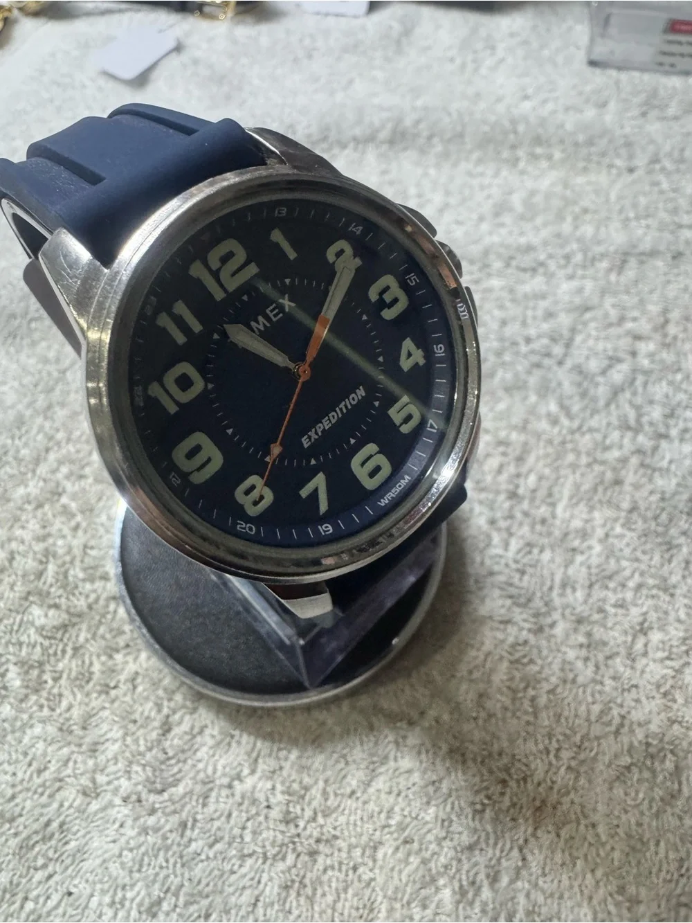 Timex Expedition Blue Dial with Orange Accents